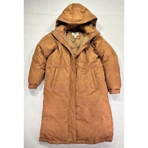 Vintage Cabela's Men's Small GOOSE DOWN Parka Faux Leather Full Zip Outdoor Wear